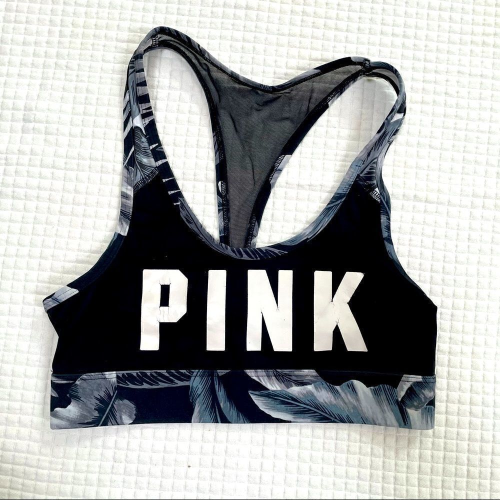 COPY - VS Pink ultimate unlined black white XS sports bra